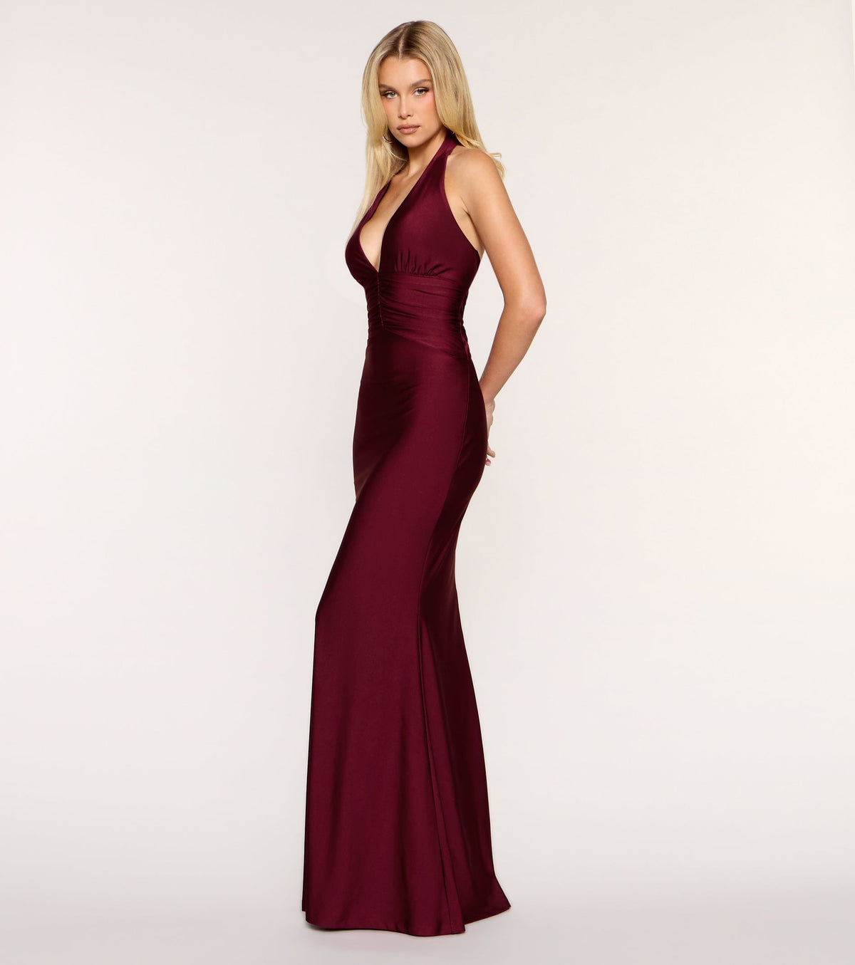 Cosima Plunge V Ruched Mermaid Formal Dress
