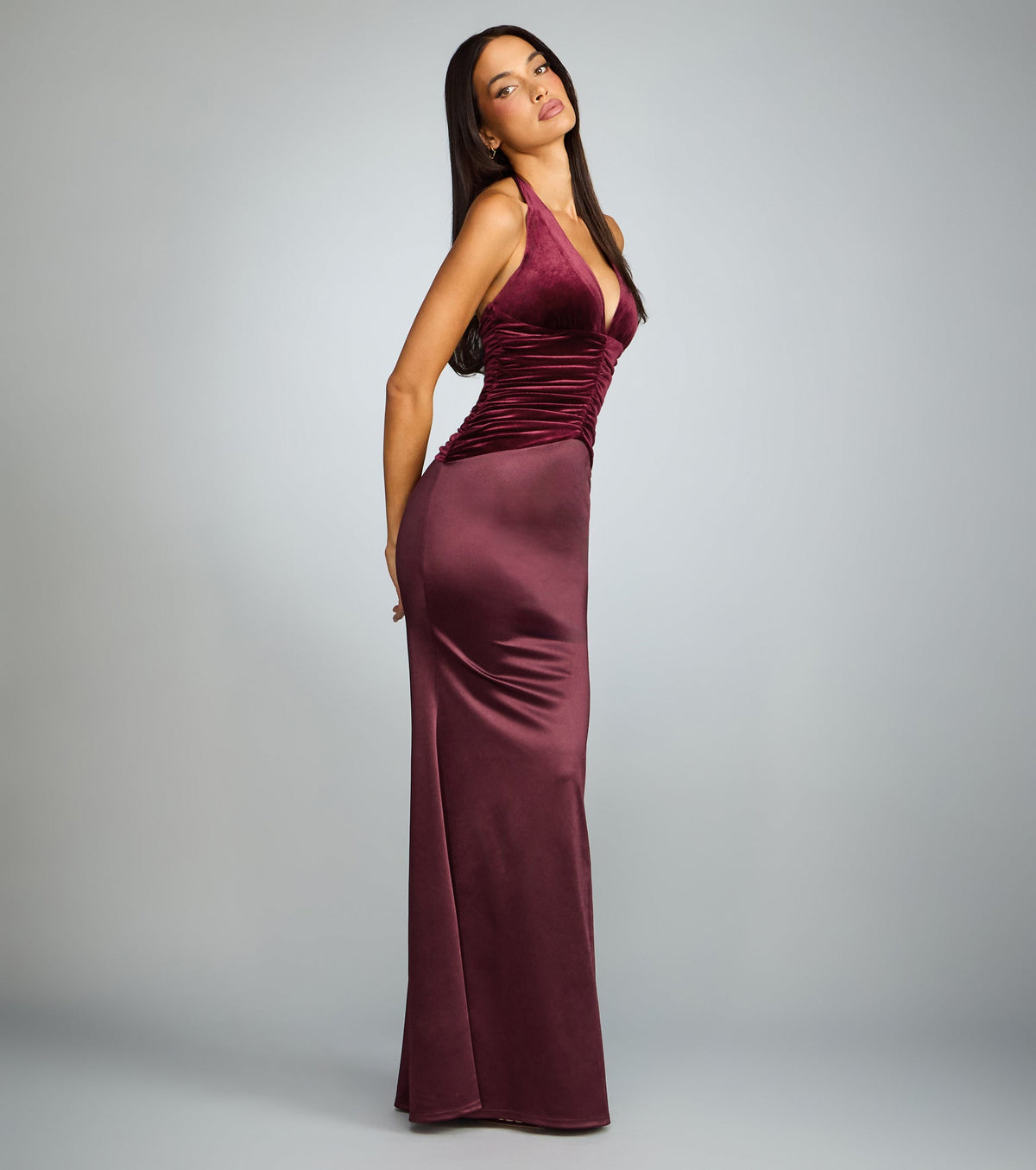 Zelie Velvet Halter Mermaid Formal Dress