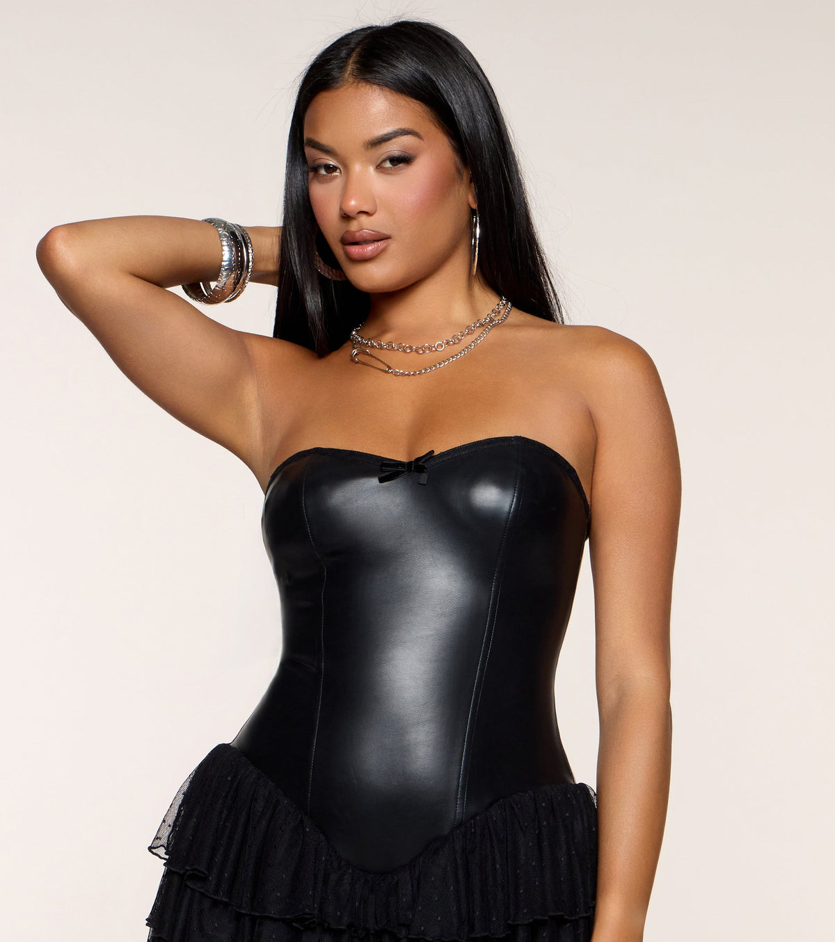 Pretty And Sleek Ruffle Mini Dress