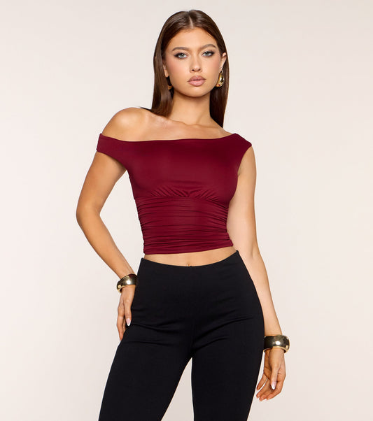 Plans Pending Ruched Crop Top