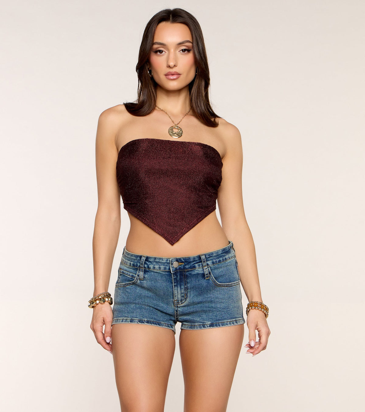 Weekend Glow Up Hanky Hem Tube Top