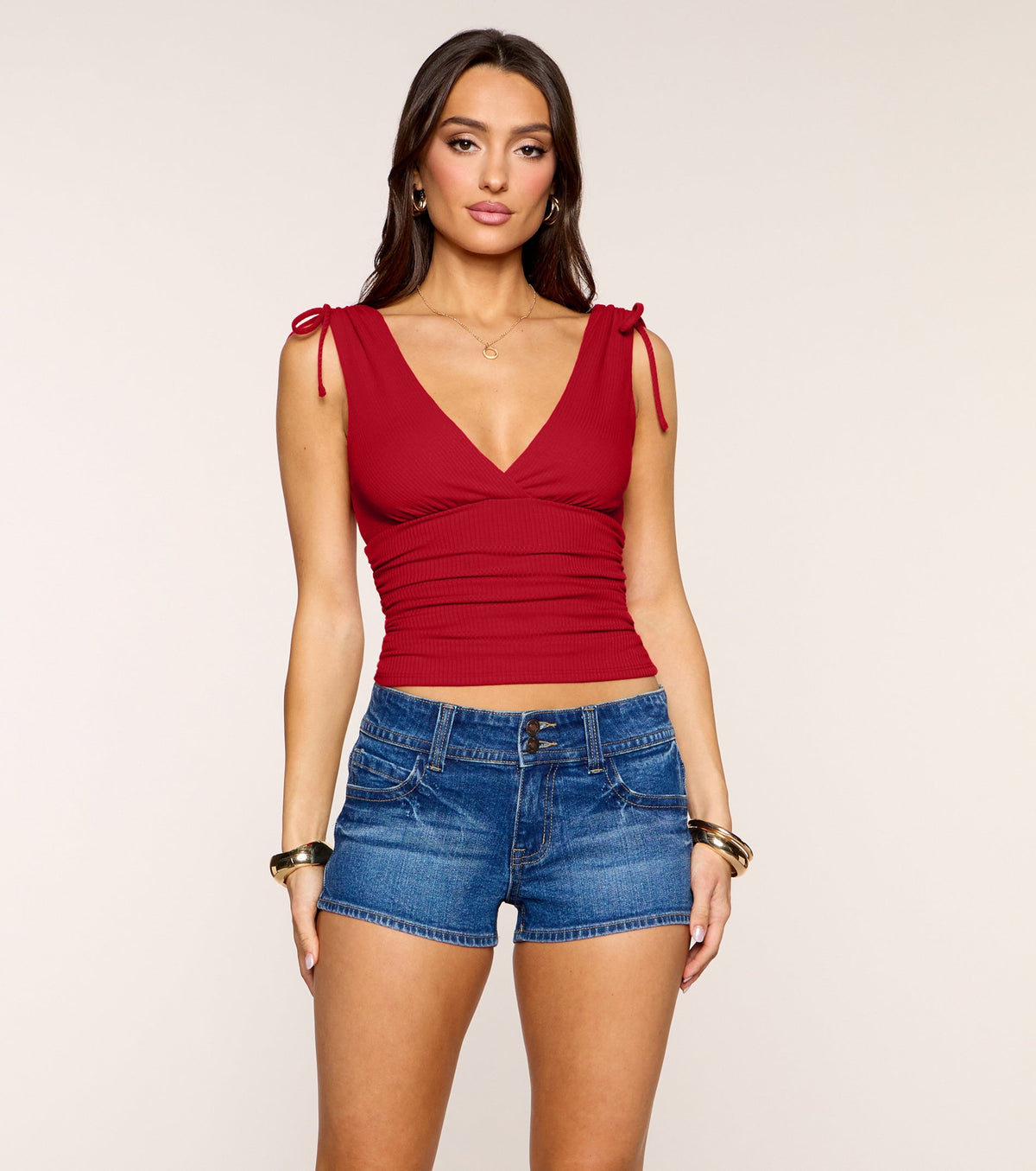 Sweet On You Tie Shoulder Tank
