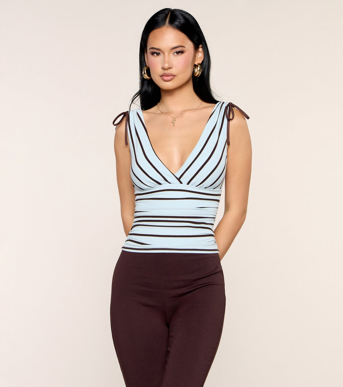 Sweet On You Tie Shoulder Tank