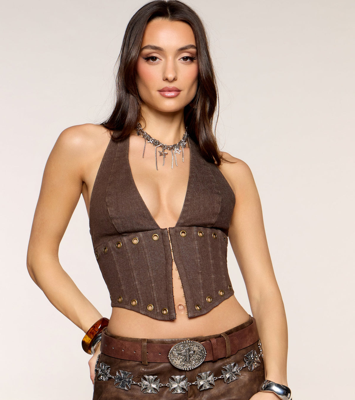 Outlaw Era Denim Corset Top