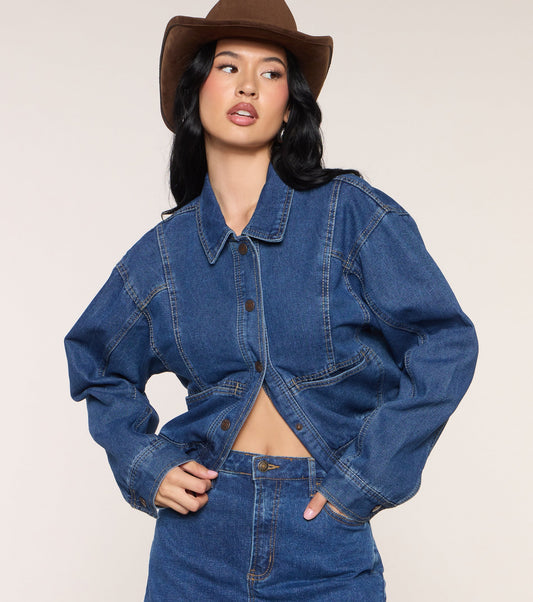 Cool Girl Attitude Denim Trucker Jacket