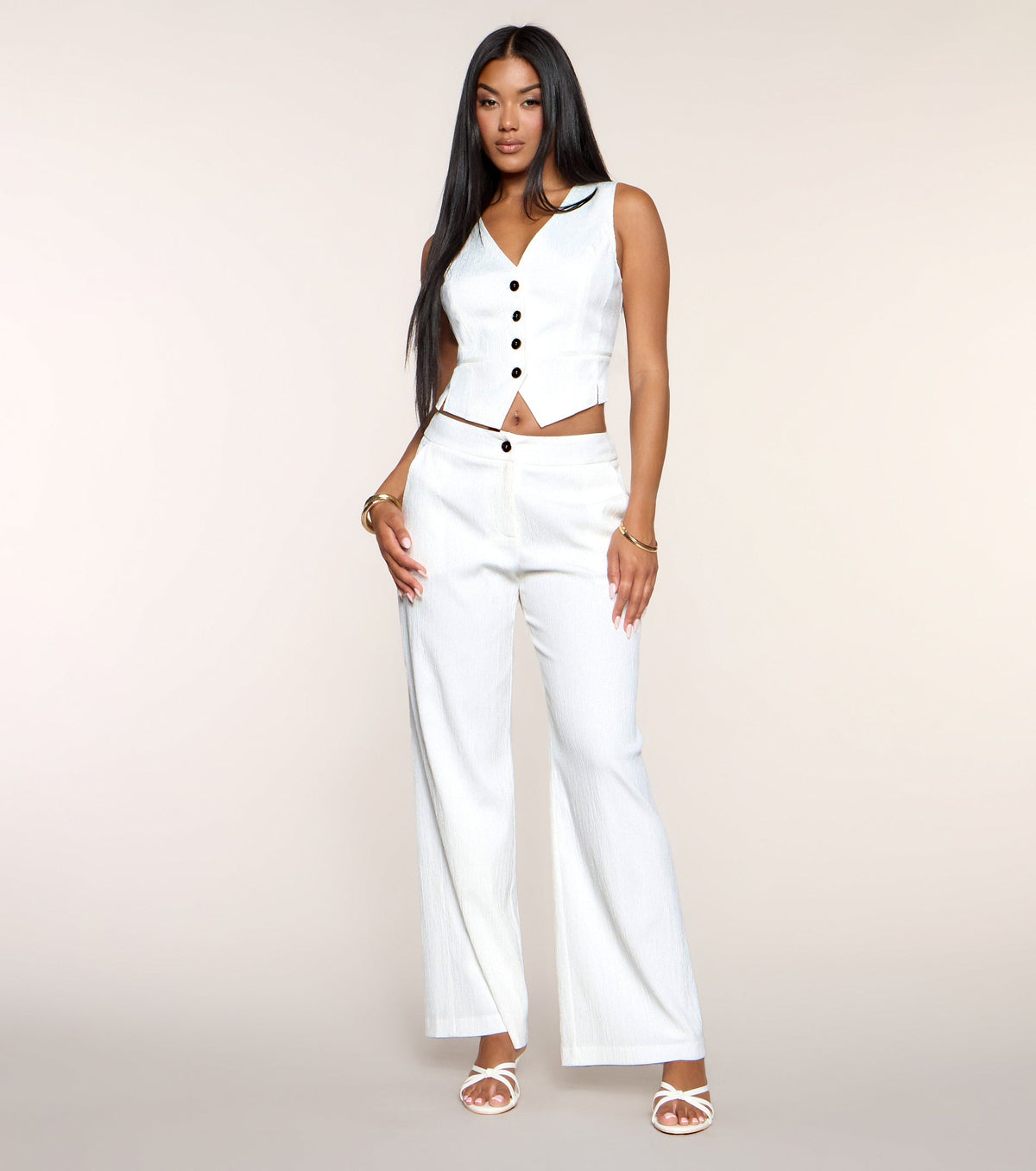Chic Intentions Button-Down Woven Vest