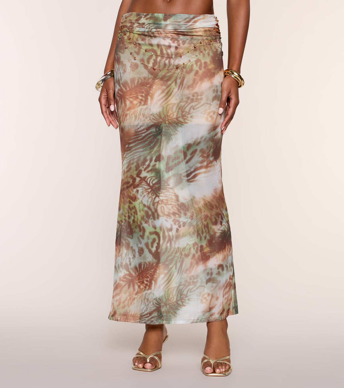 Sunset Social Abstract Maxi Skirt
