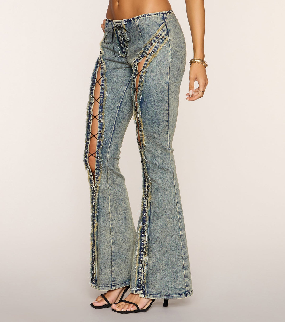 Stolen Spotlight Lace-Up Denim Jeans