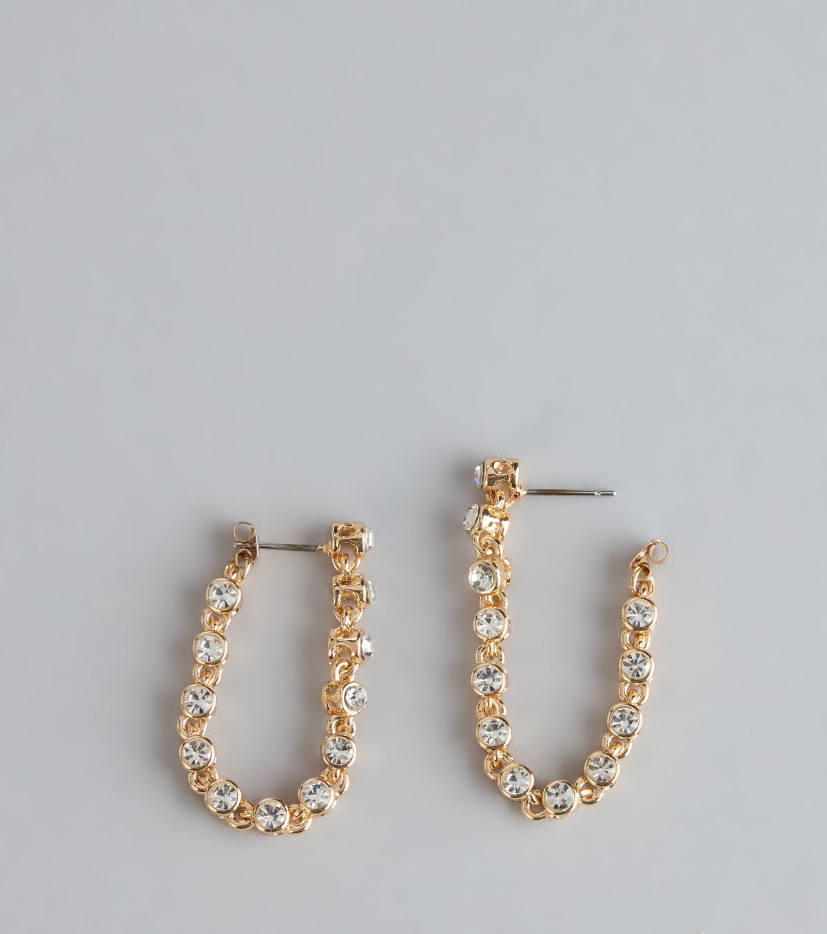 Caught Staring Rhinestone Front-To-Back Earrings