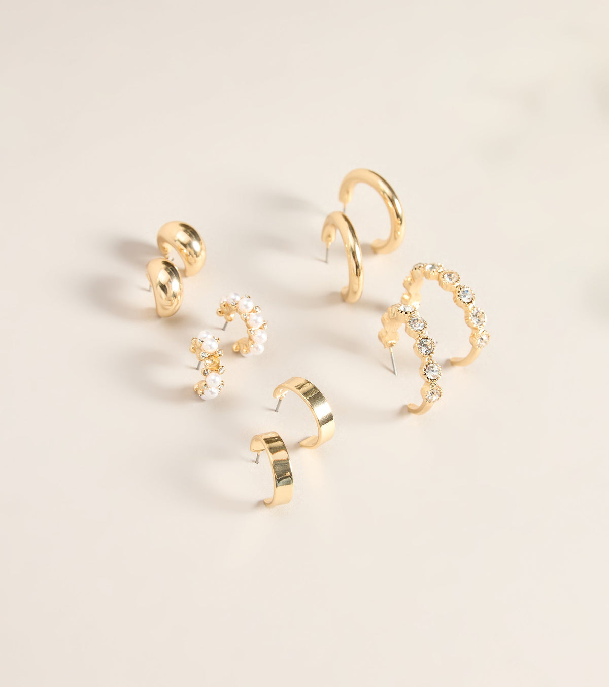 Stacked And Ready Five Pack Mixed Earrings