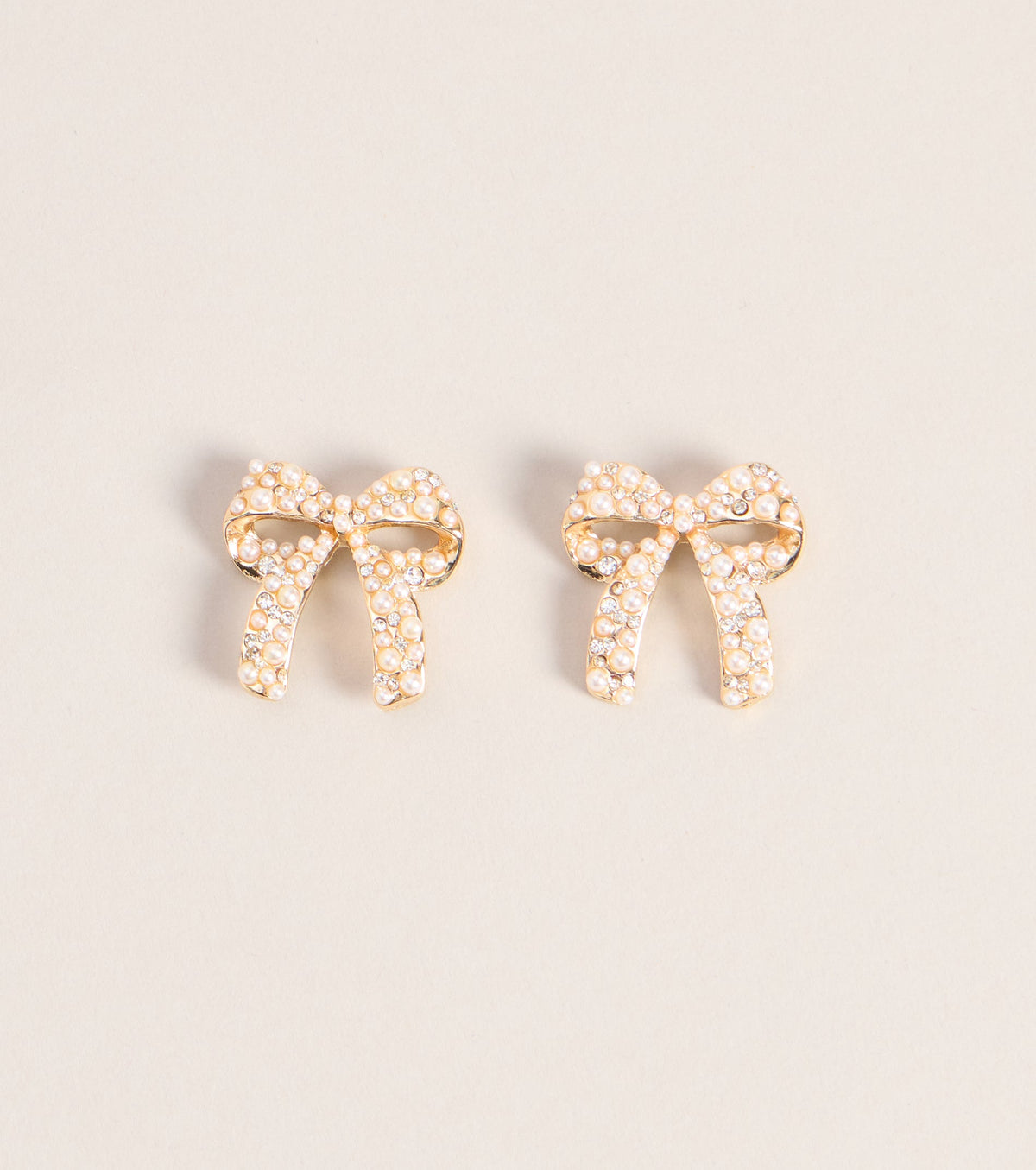 Tied Up In Pearl Bow Stud Earrings
