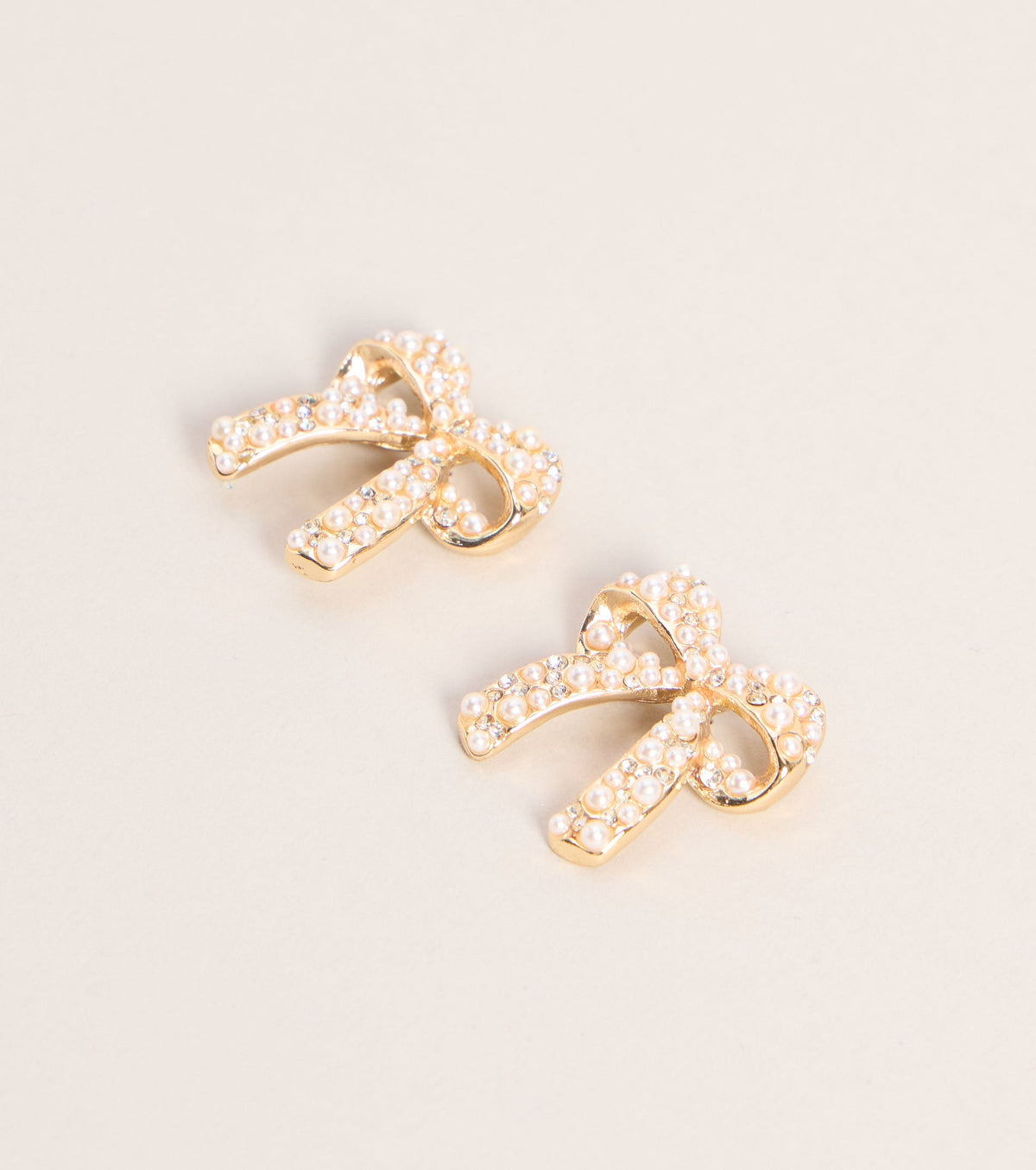 Tied Up In Pearl Bow Stud Earrings