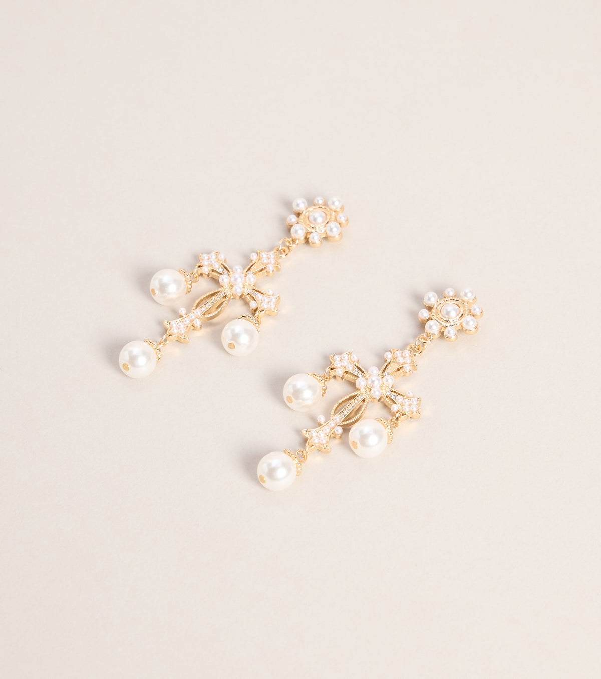 Sunday Best Pearl Cross Earrings