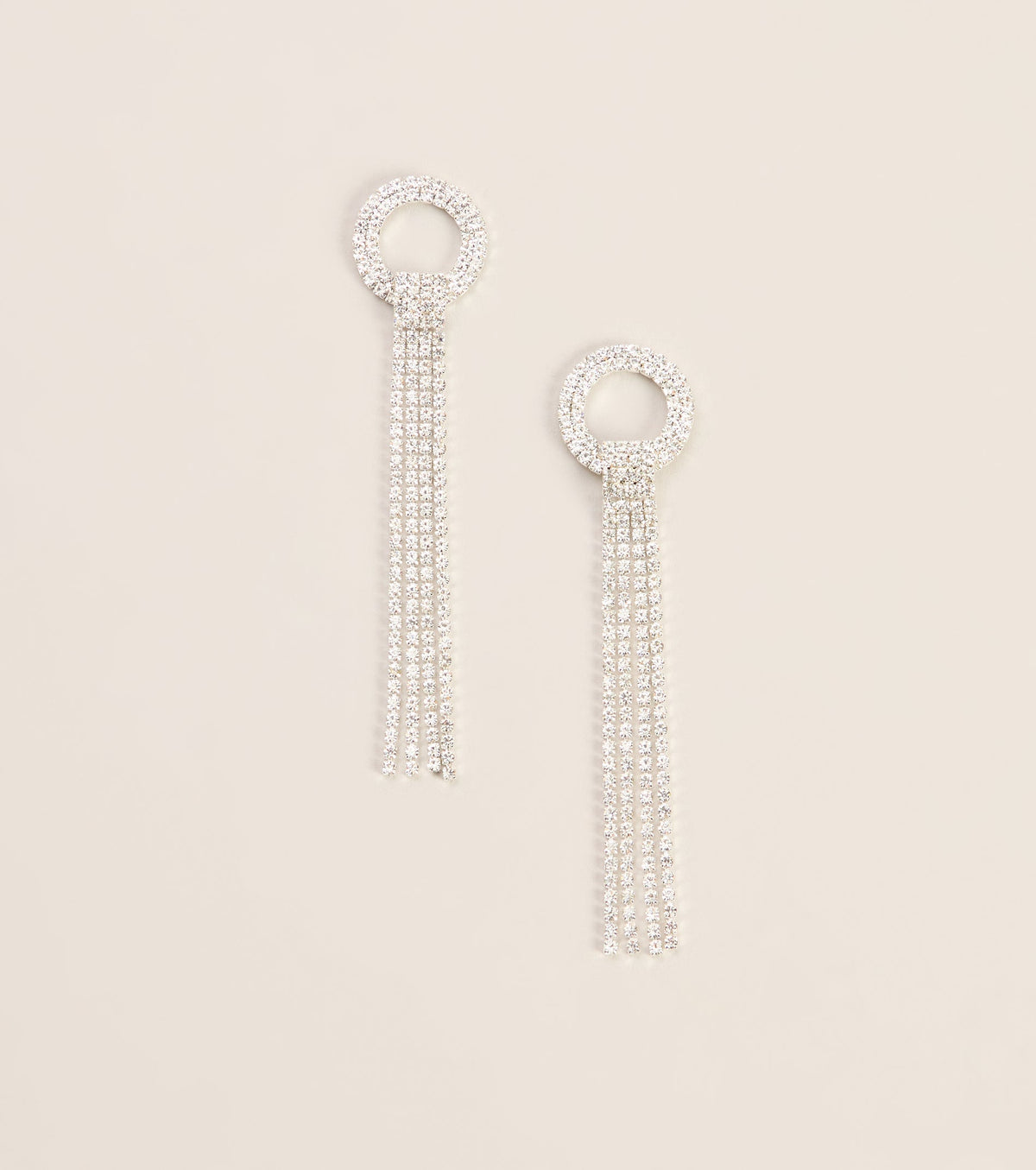 Fringe Benefits Rhinestone Earrings