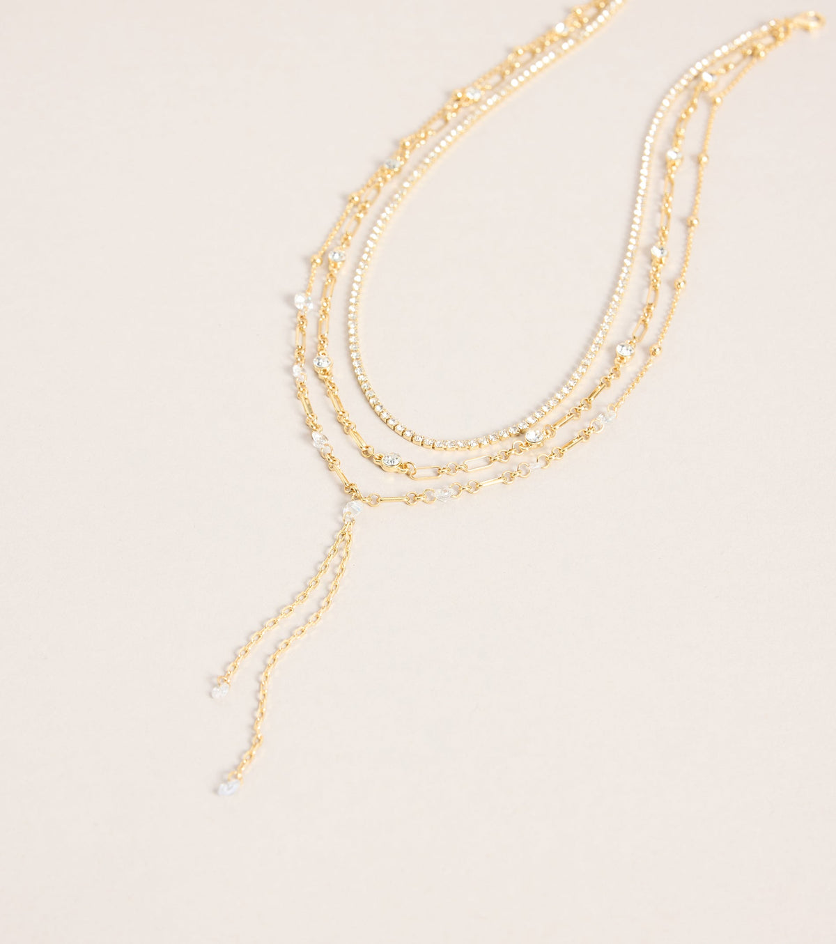 Midnight Drip Layered Lariat Necklace
