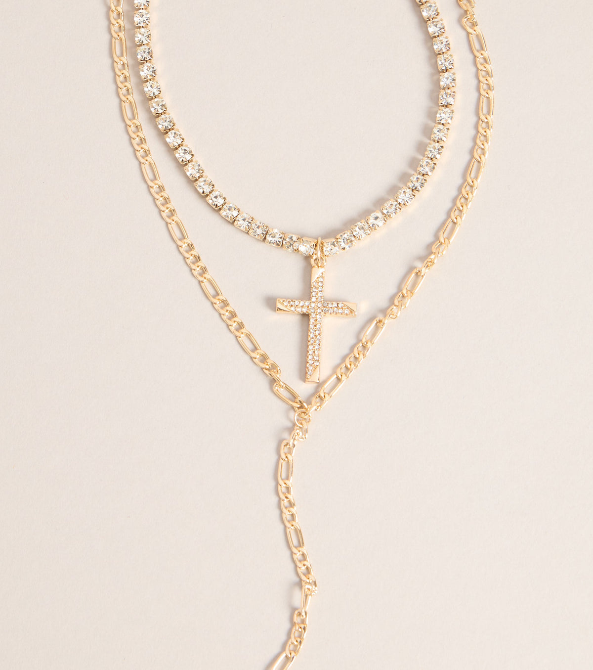 Icon Glow Cross Layered Necklace