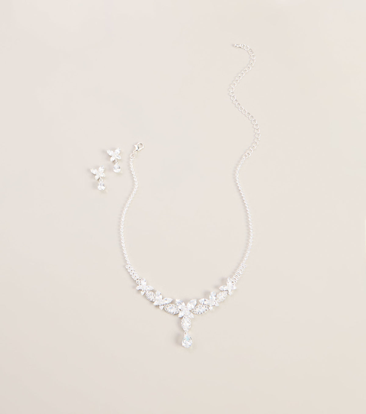 Finishing Touch Rhinestone Necklace And Earrings Set