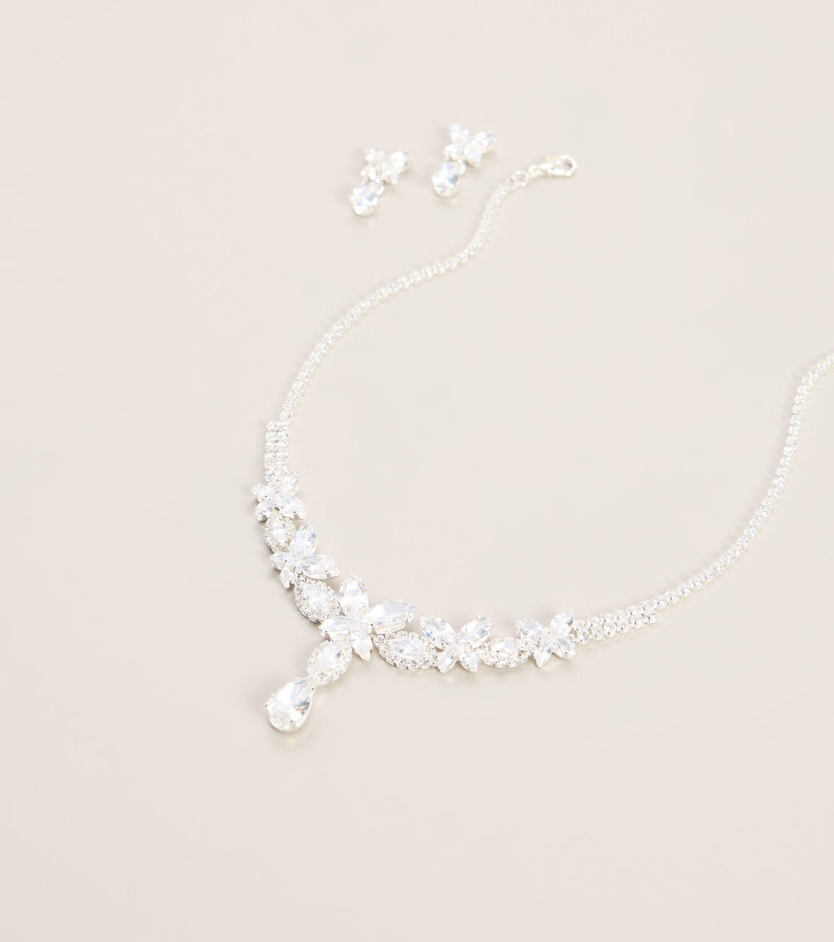 Finishing Touch Rhinestone Necklace And Earrings Set