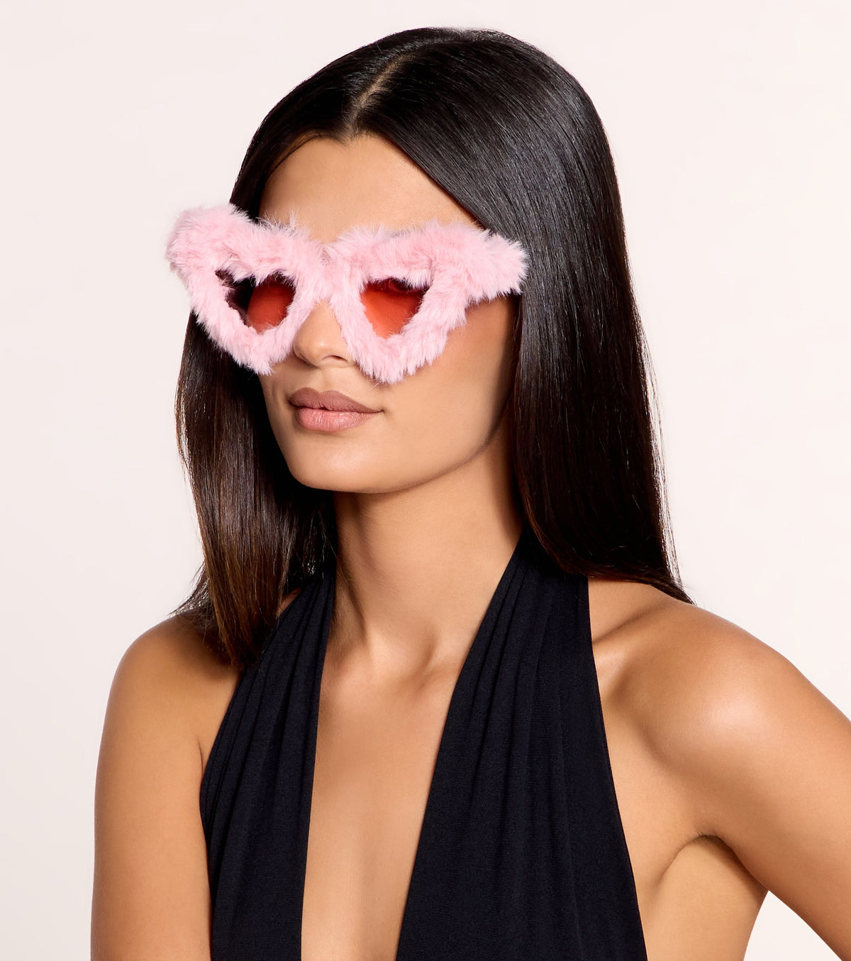 Love at First Look Faux Fur Heart Sunglasses