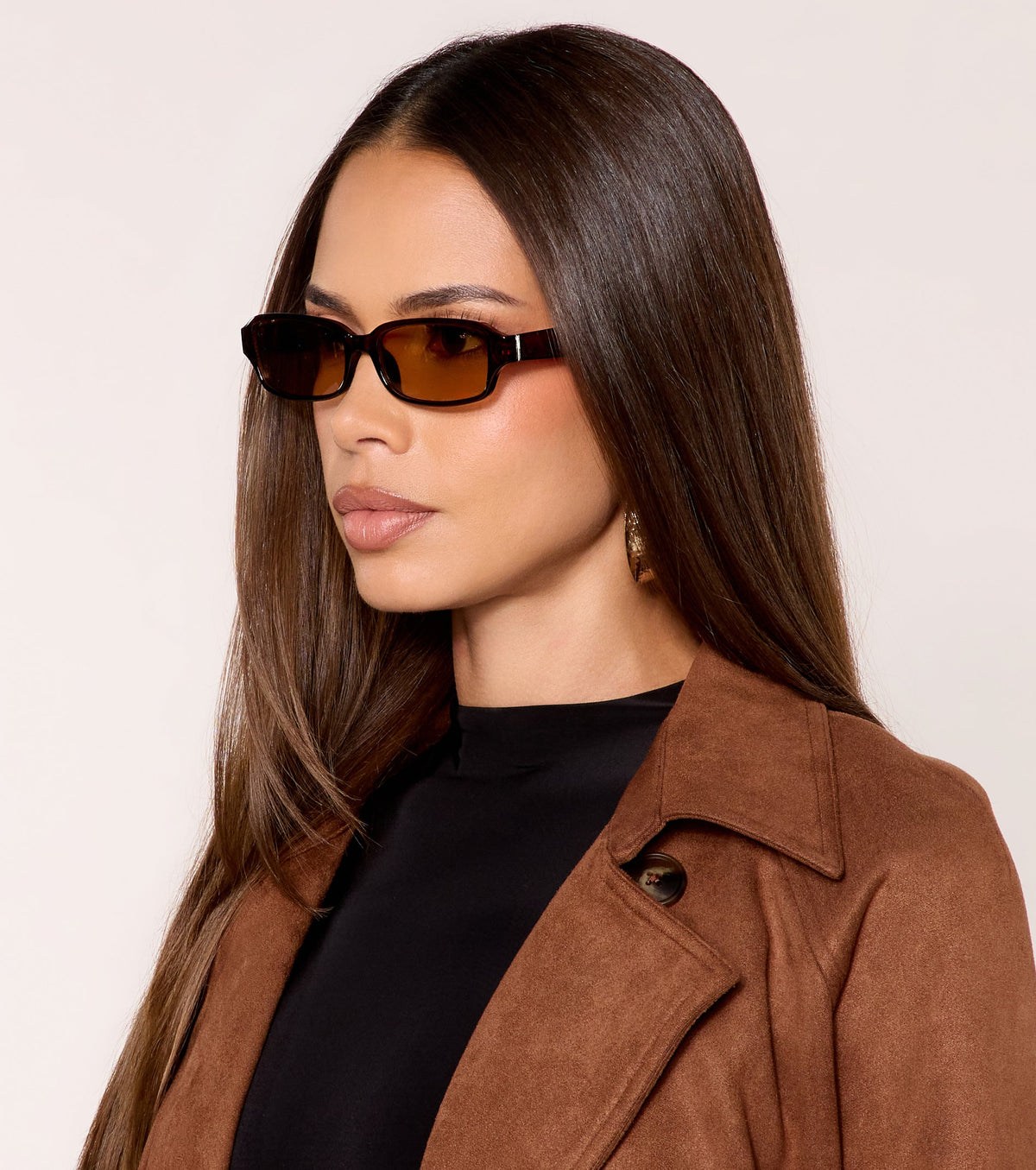 Seen And Unbothered Wraparound Rectangle Sunglasses