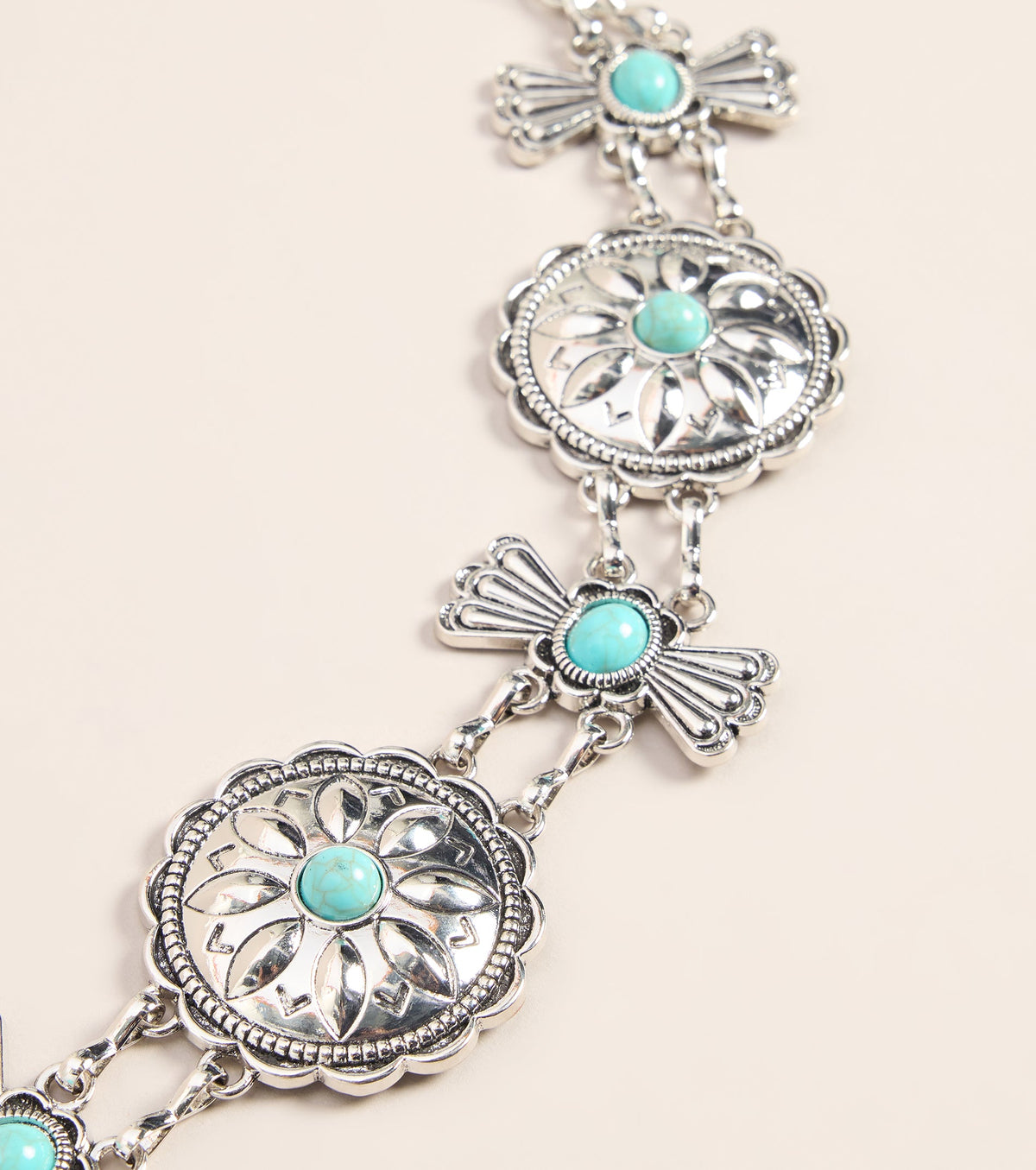 Statement Styling Stone Concho Chain Belt