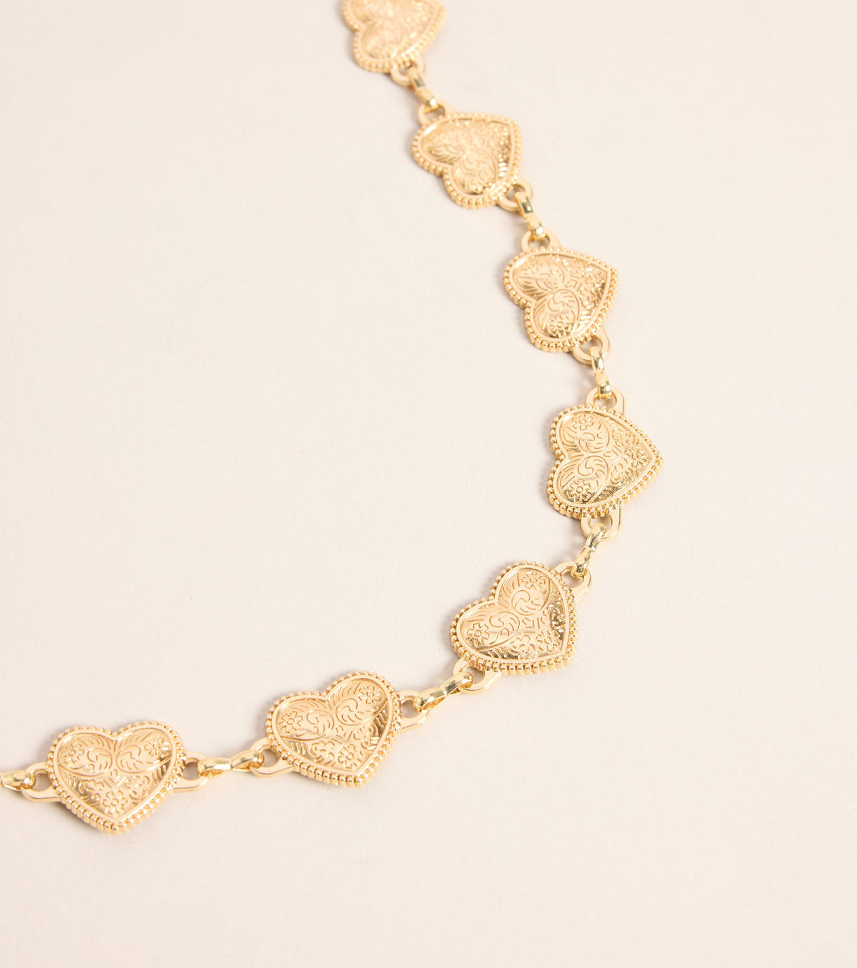 Vintage Charm Heart Concho Chain Belt