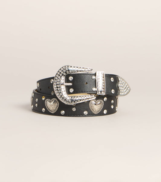 Love Struck Rhinestone Heart Belt