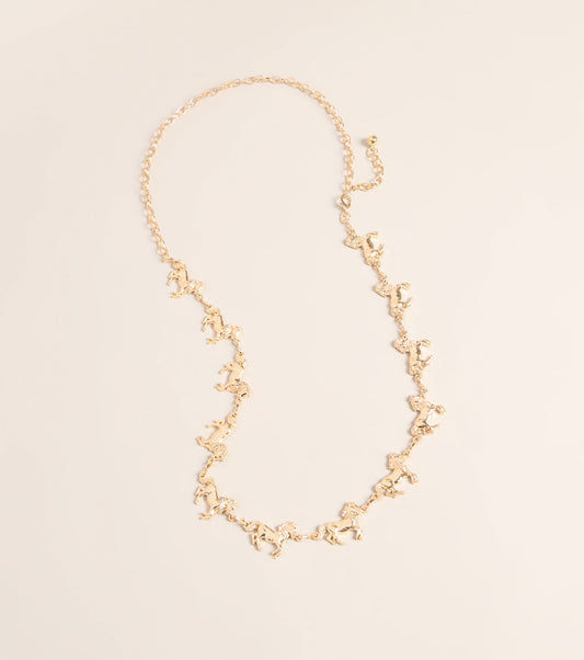 Lucky Ride Horse Chain Belt