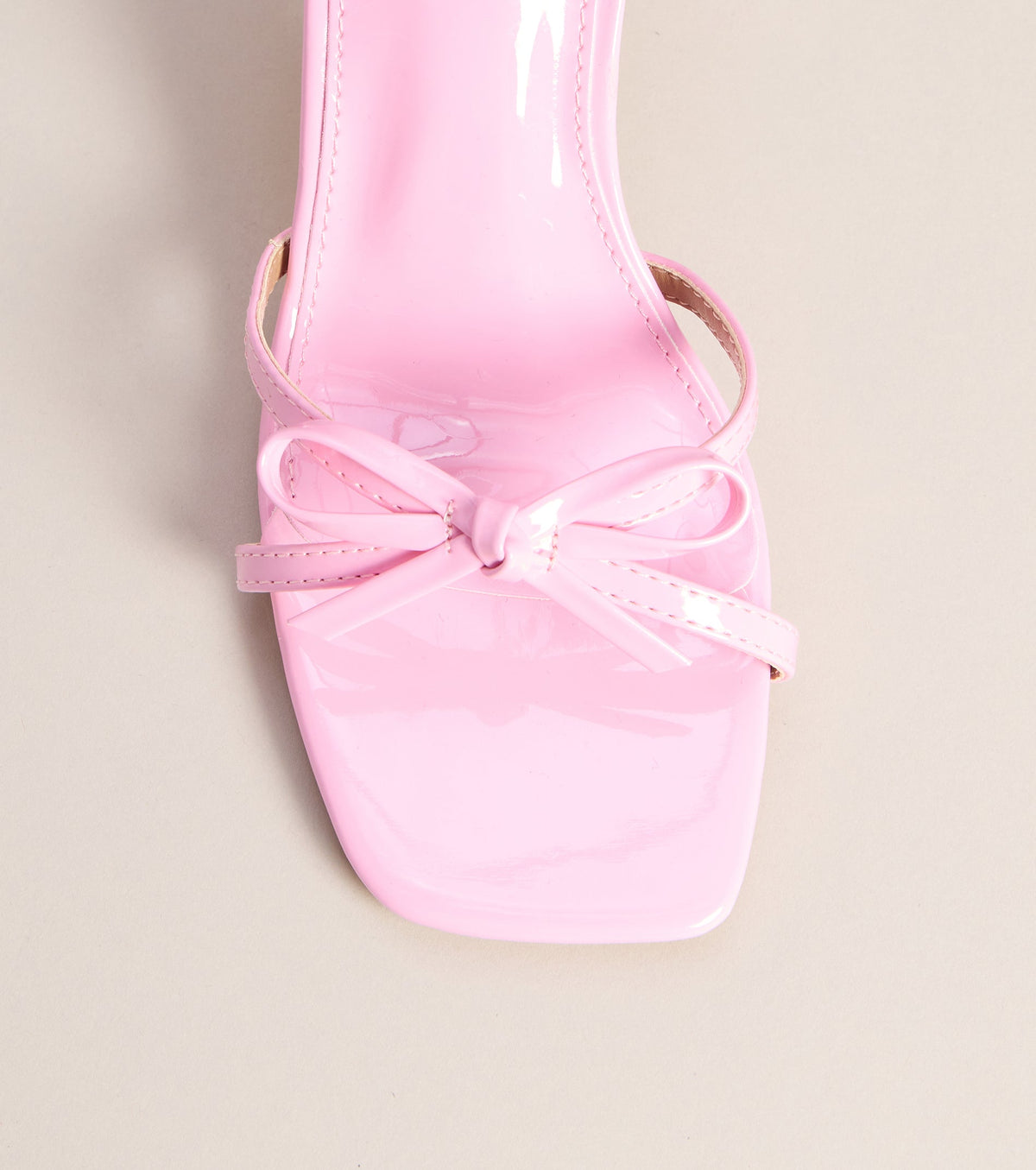 Glossy Glam Bow Strap Stiletto Heels