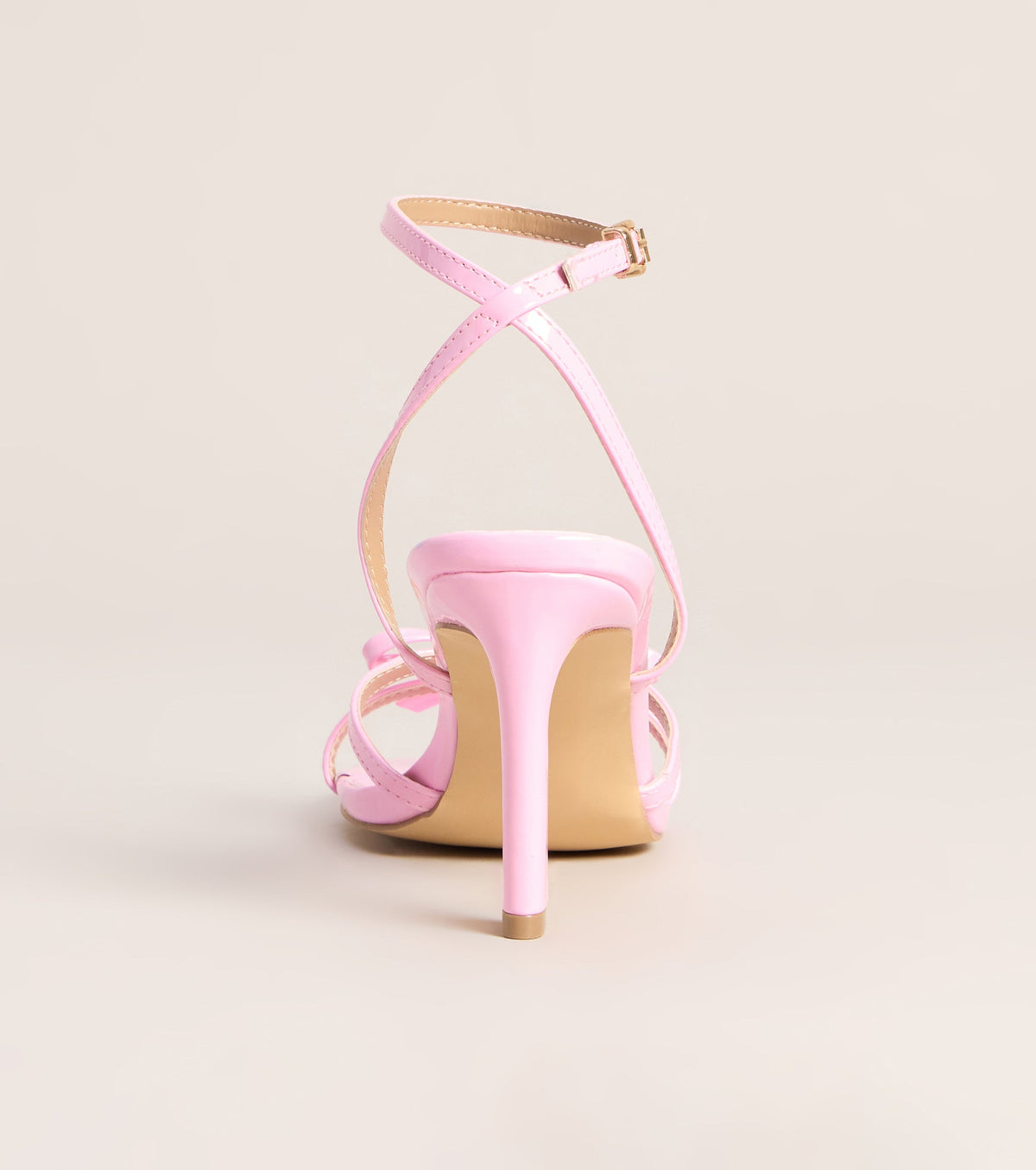 Glossy Glam Bow Strap Stiletto Heels