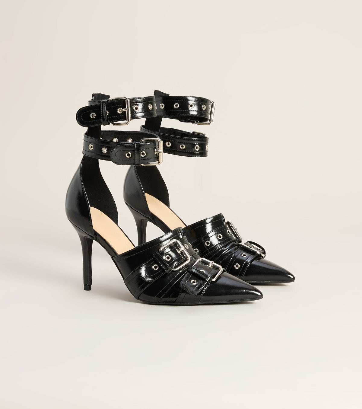 Headline Worthy Buckle Stiletto Pumps