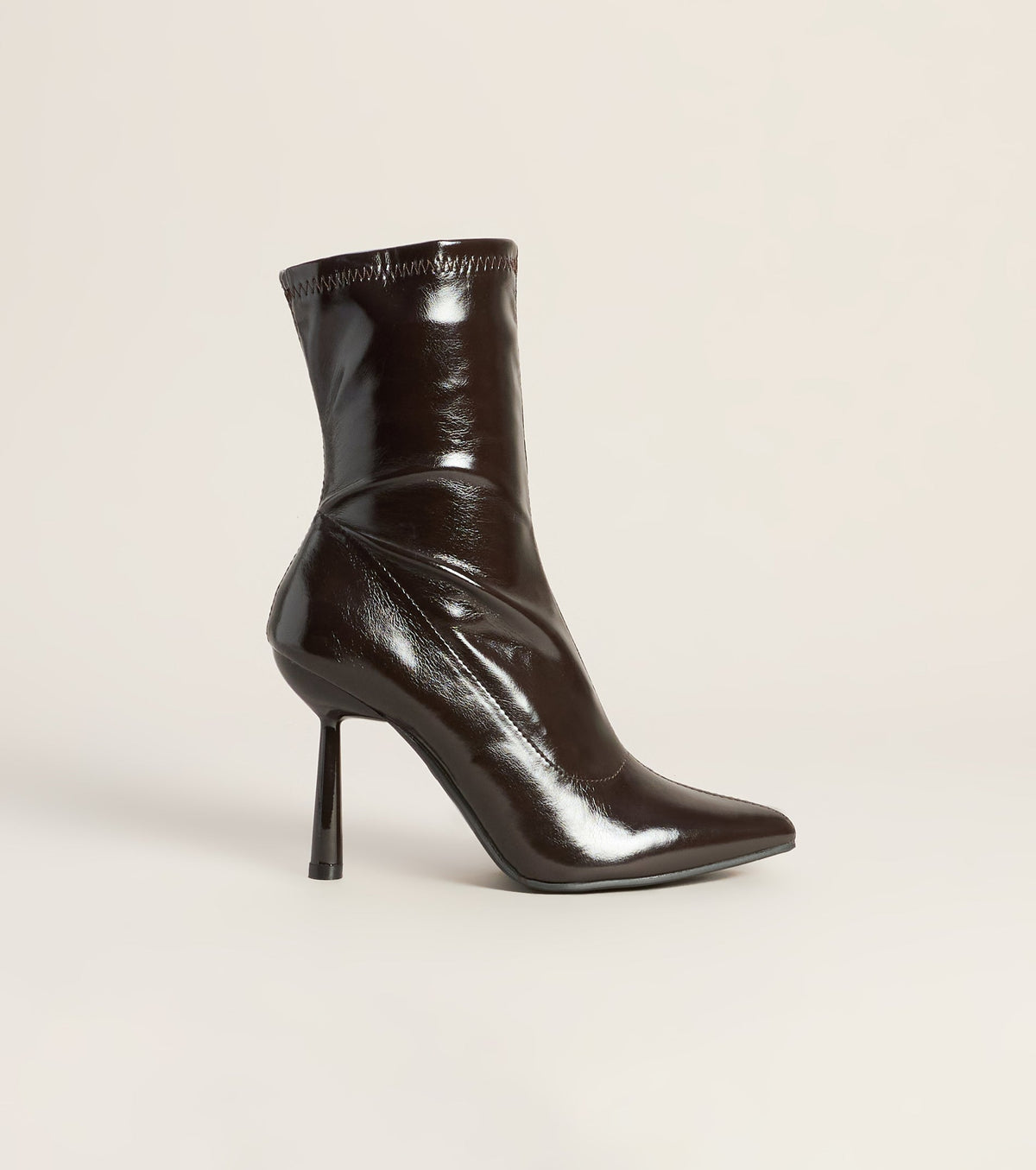 Sleek Stride Faux Leather Stiletto Booties