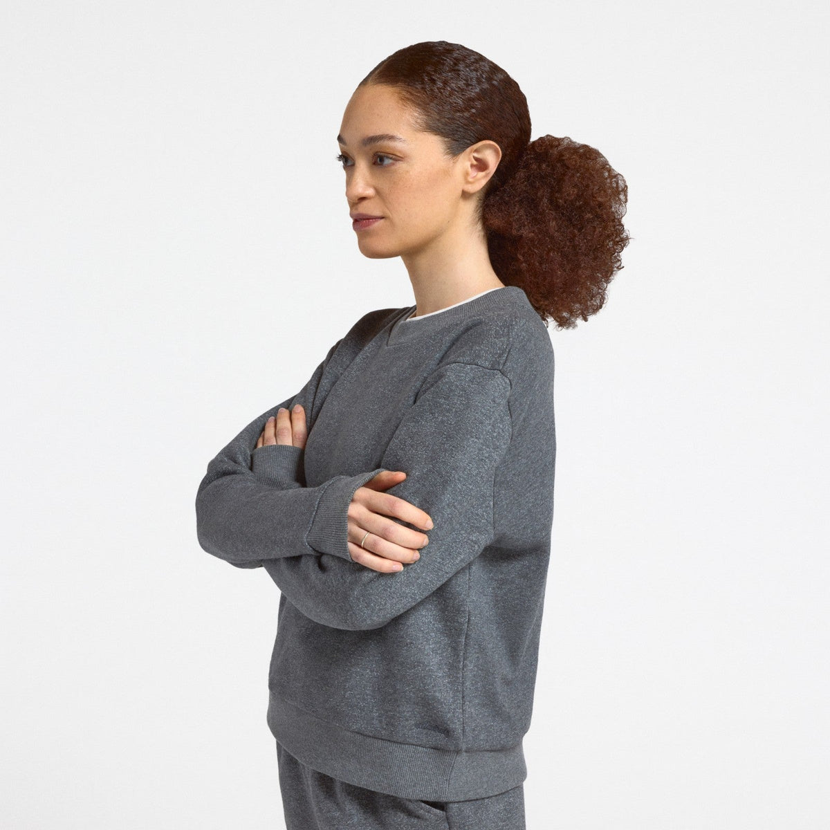 Women's Sweatshirt in a Merino Blend - Natural Grey Heather