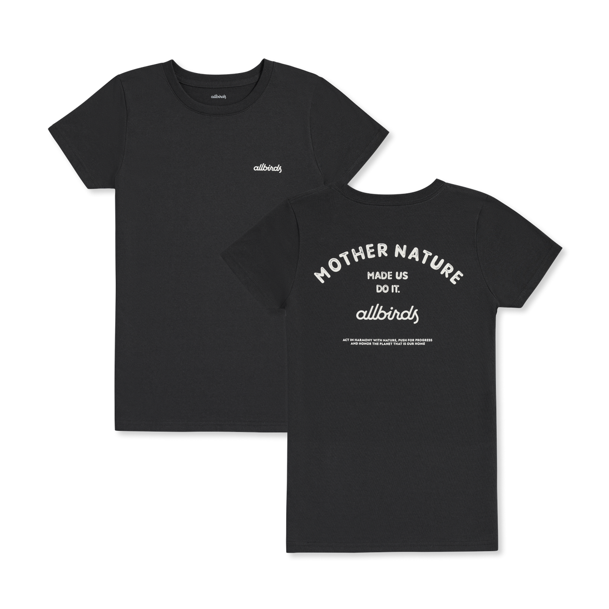 Women's Recycled T-Shirt – Mother Nature Design – Natural Black