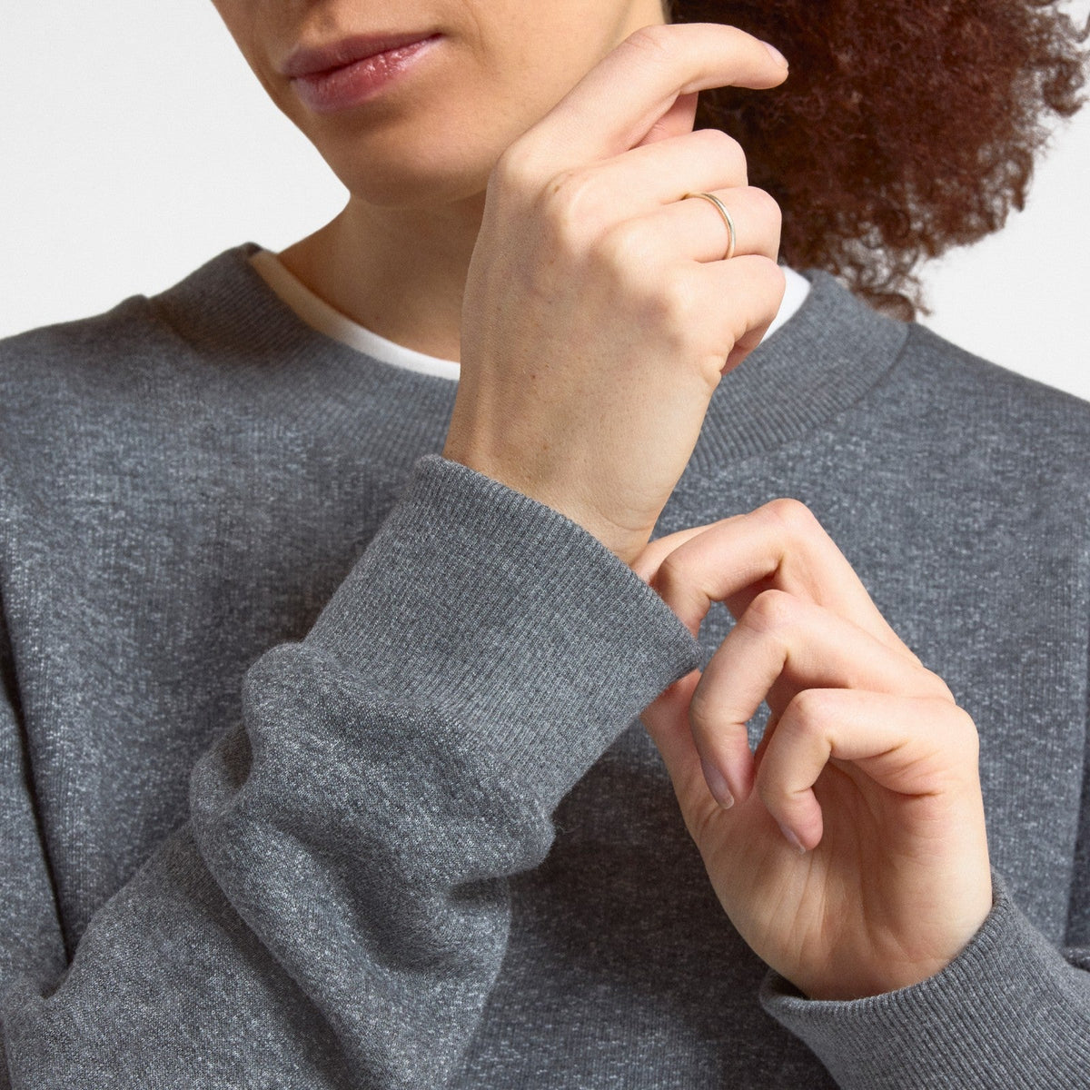 Women's Sweatshirt in a Merino Blend - Natural Grey Heather