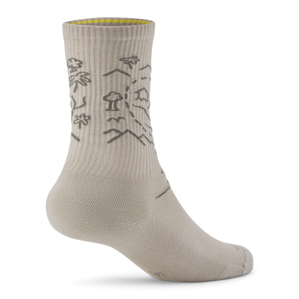 NZ Map Anytime Crew Sock in Rugged Beige (Hazy Pine)