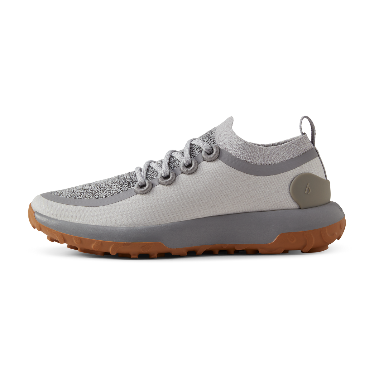 Men's Trail Running Shoe in Medium Grey with Rugged Khaki Sole