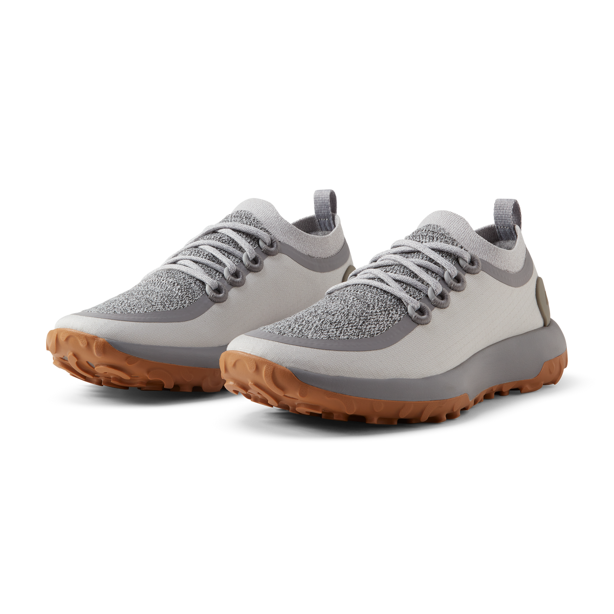 Men's Trail Running Shoe in Medium Grey with Rugged Khaki Sole