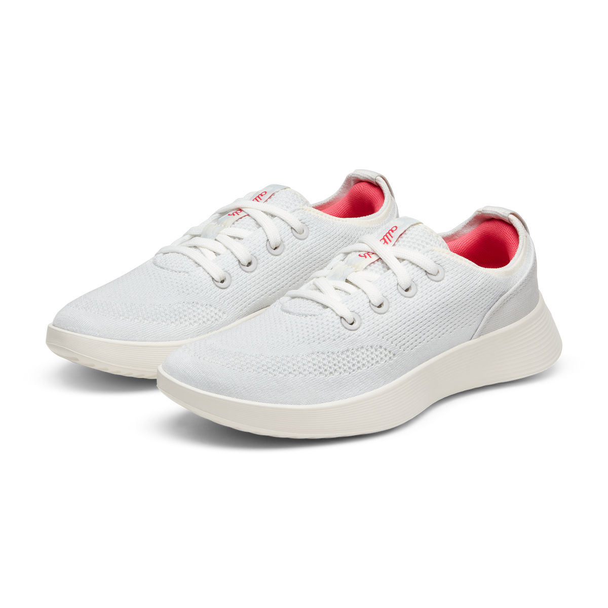 Women's Tree Runner Go Sneakers in Blizzard/Vivid Red with Natural White Sole